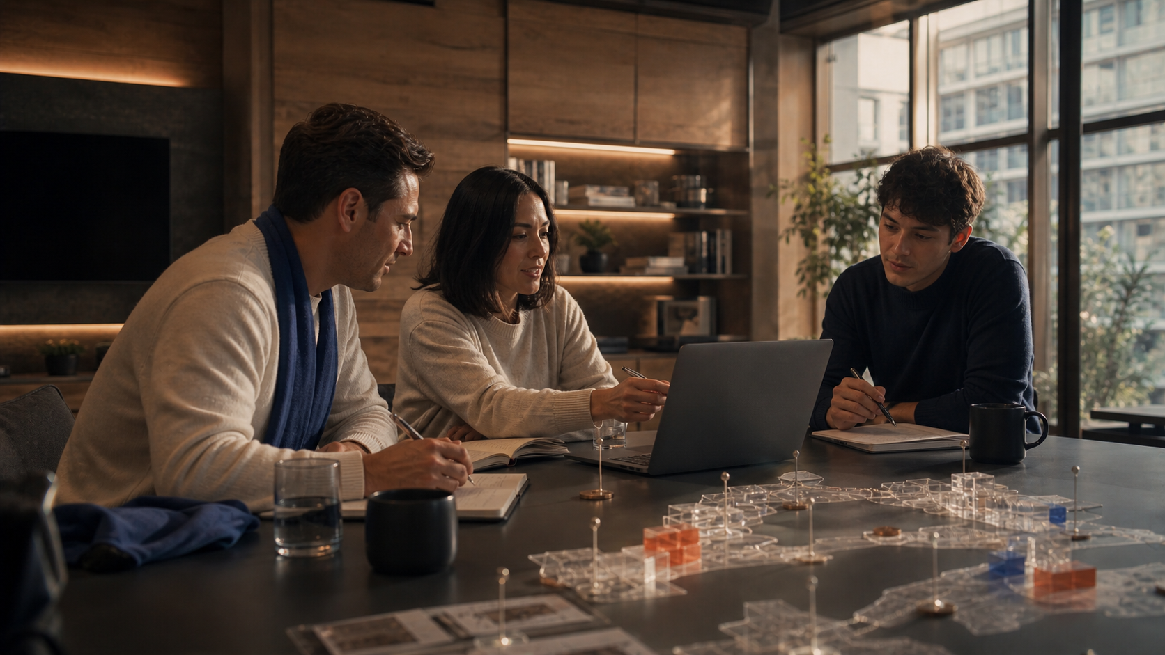 A team using a digital product together during a focused working session