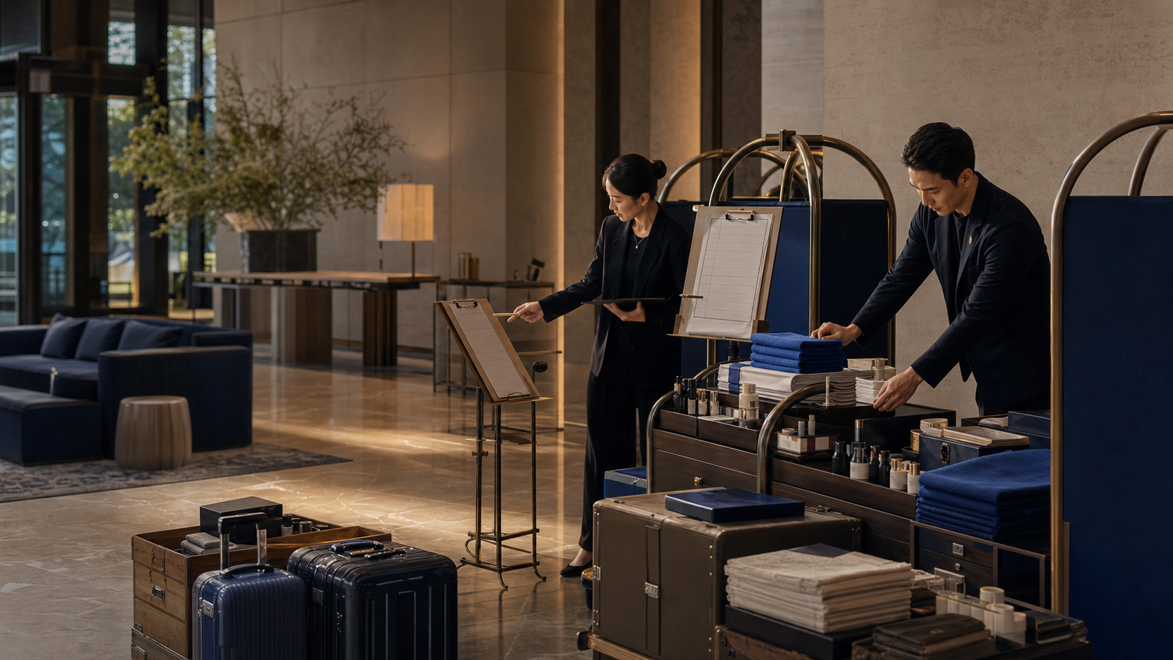 Hospitality operations leaders preparing a property for guest arrivals